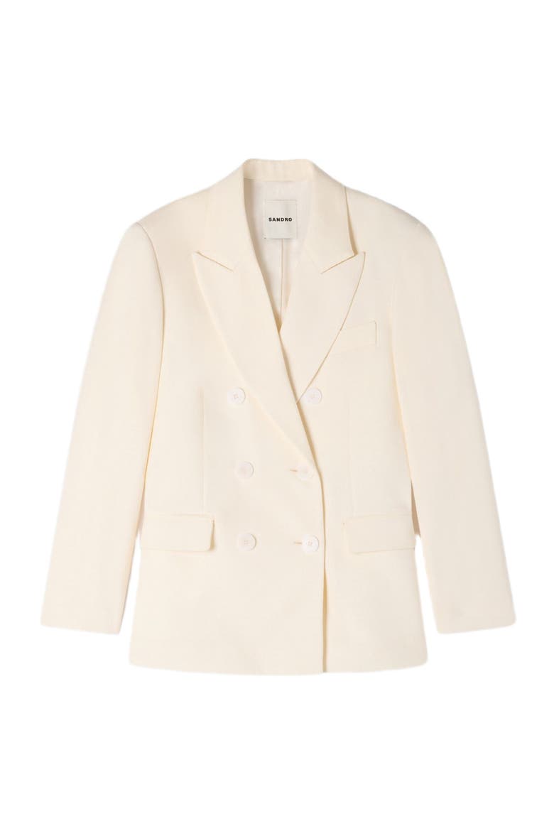 Double-breasted suit jacket, Alternate, color, Ecru