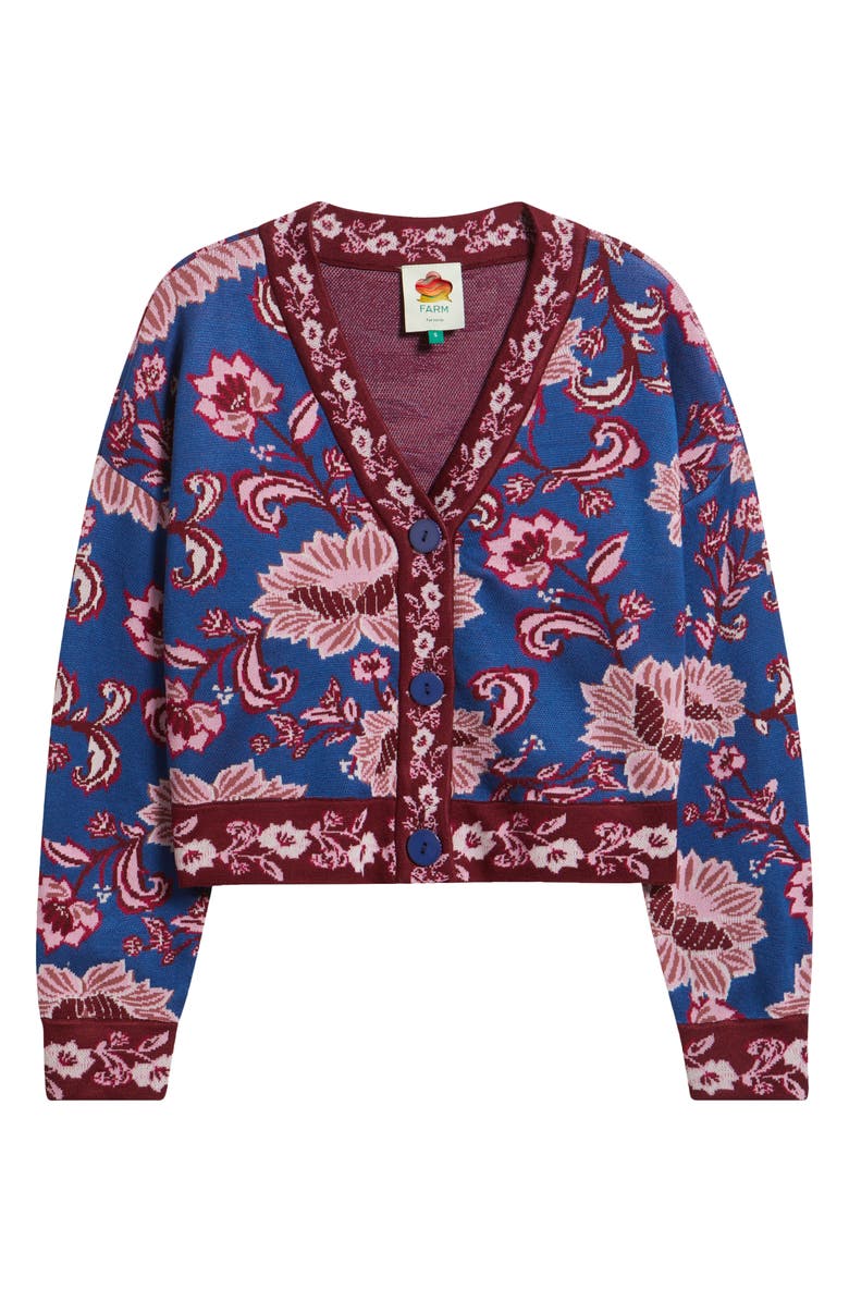 FARM Rio Flower Delicacy Jacquard Cardigan, Alternate, color,