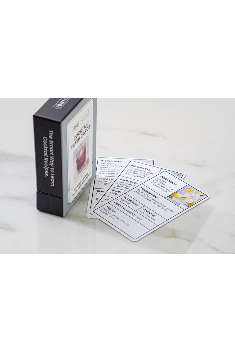Cocktail Flash Cards, Alternate, color, Grey
