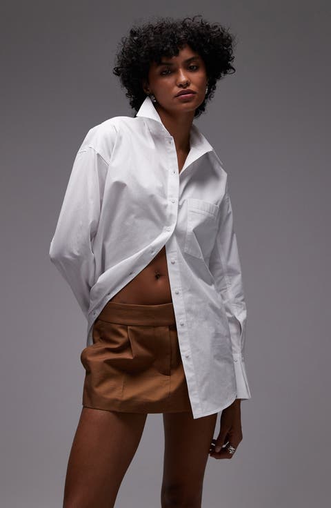 Oversize Cotton Button-Up Shirt