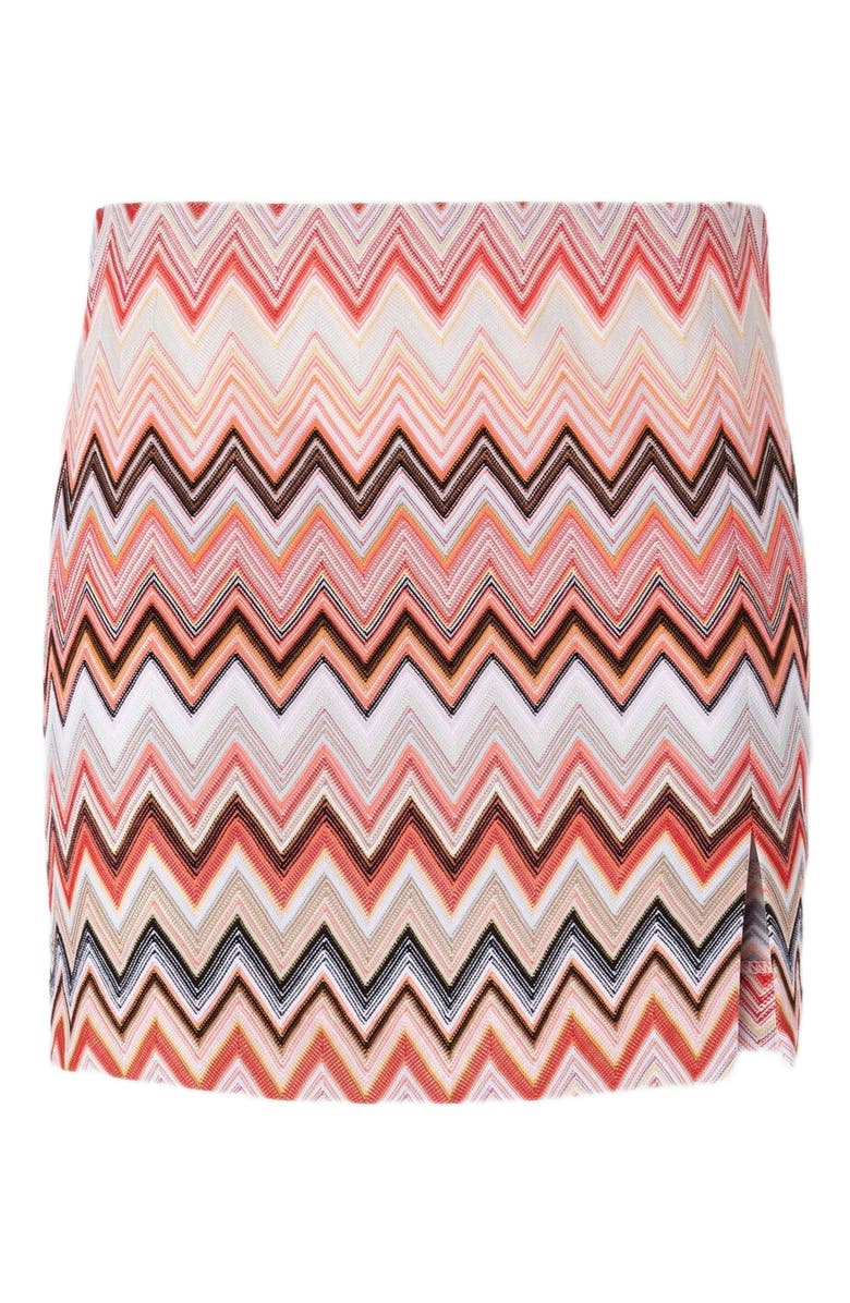 Missoni Zig Zag Cotton And Viscose Mini Skirt With Slit, Alternate, color, 