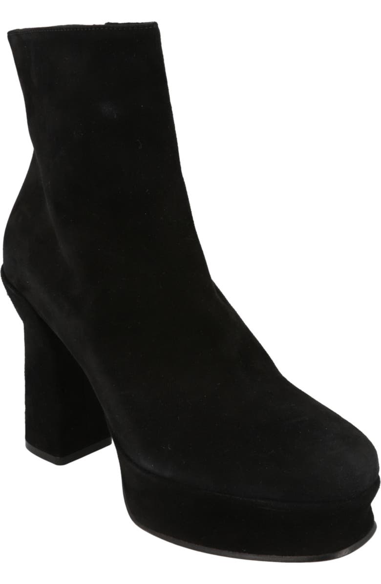 FERRAGAMO Sandra Platform Suede Boot, Main, color, Black