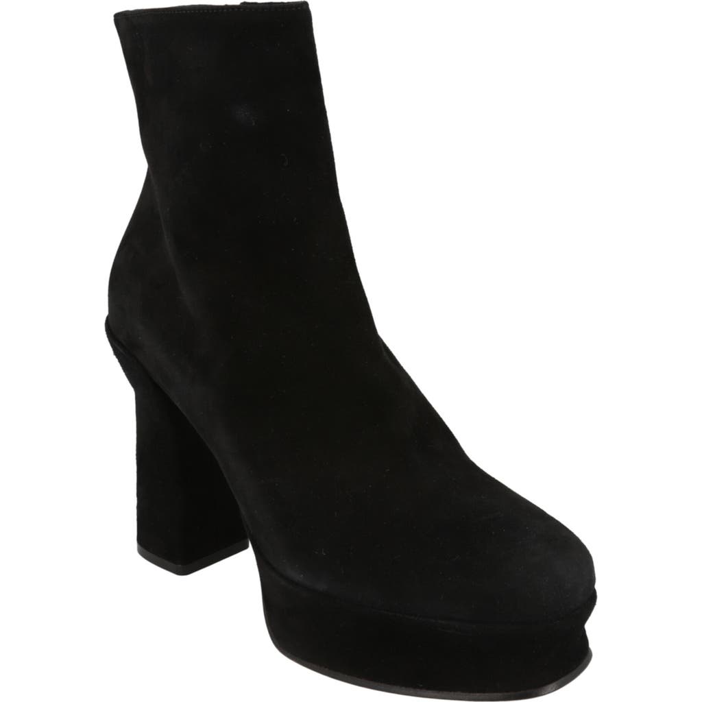 Ferragamo Sandra Platform Suede Boot In Black