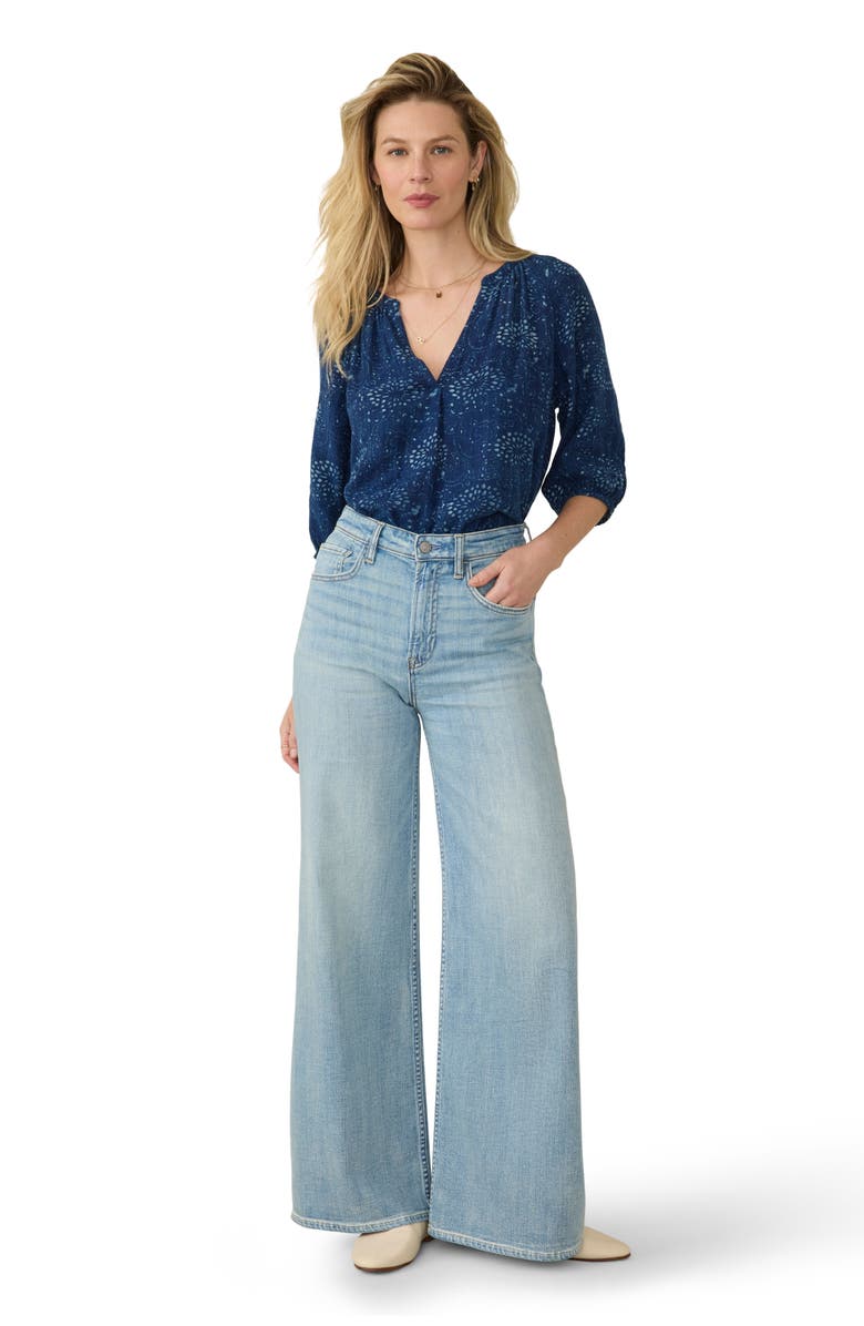 Faherty Saturday High Waist Wide Leg Jeans, Alternate, color, 