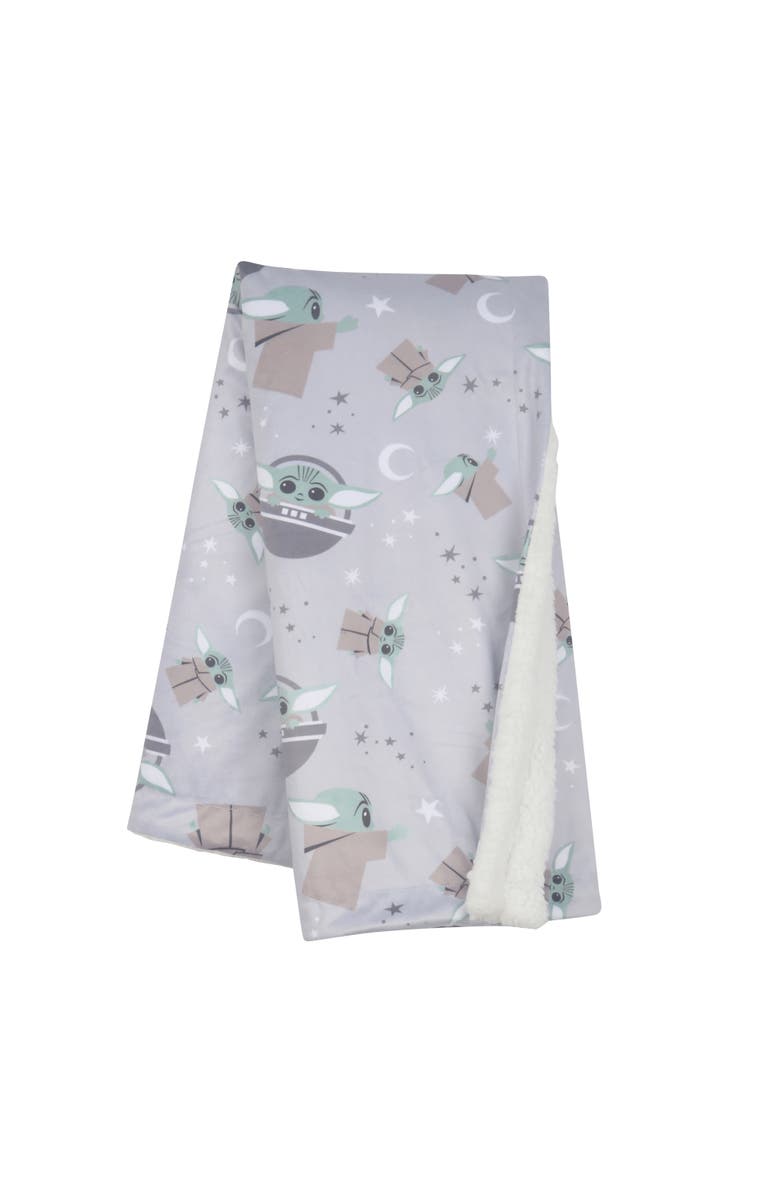Lambs & Ivy Star Wars Cozy Friends Baby Yoda/Grogu Fleece Baby Blanket, Main, color, 