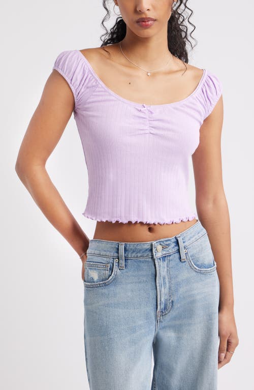Bp. Pointelle Cap Sleeve Top In Purple