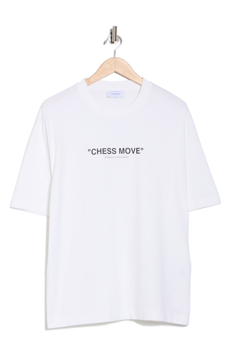 Off-White Chess Move Skate Graphic T-Shirt, Alternate, color, White And Black