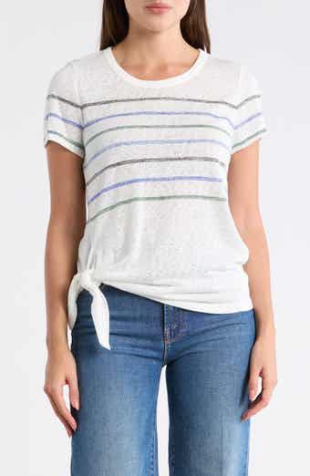 Bobeau Stripe Side Tie T-Shirt