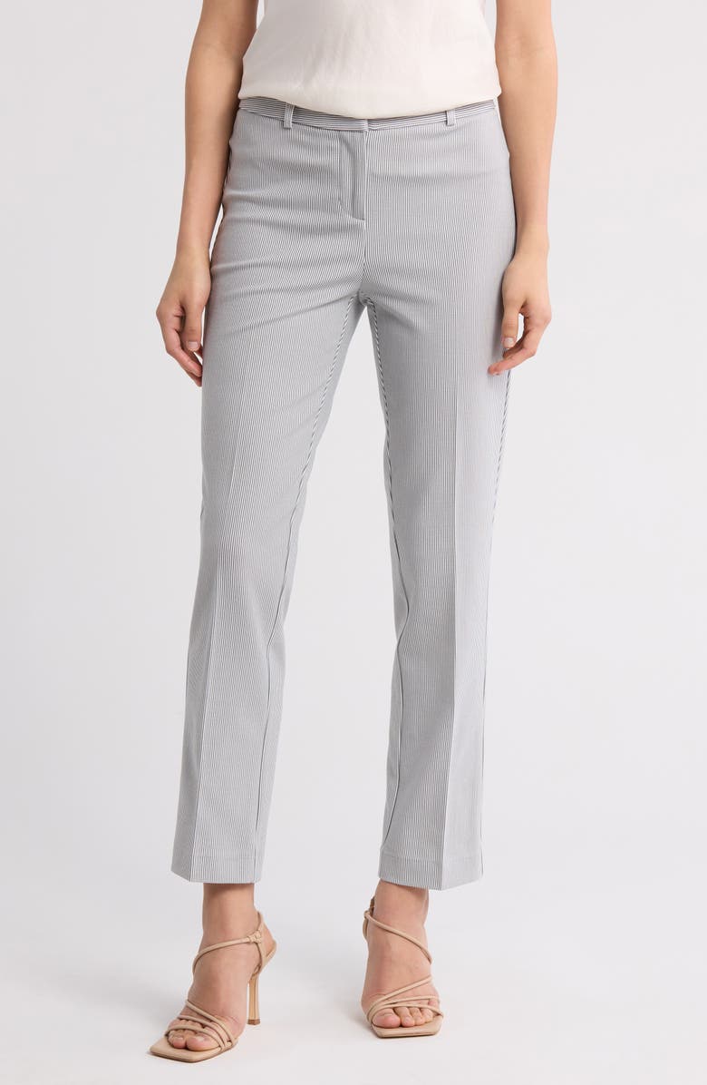Amanda & Chelsea Chelsea Straight Ankle Pants, Main, color, Grey/ White