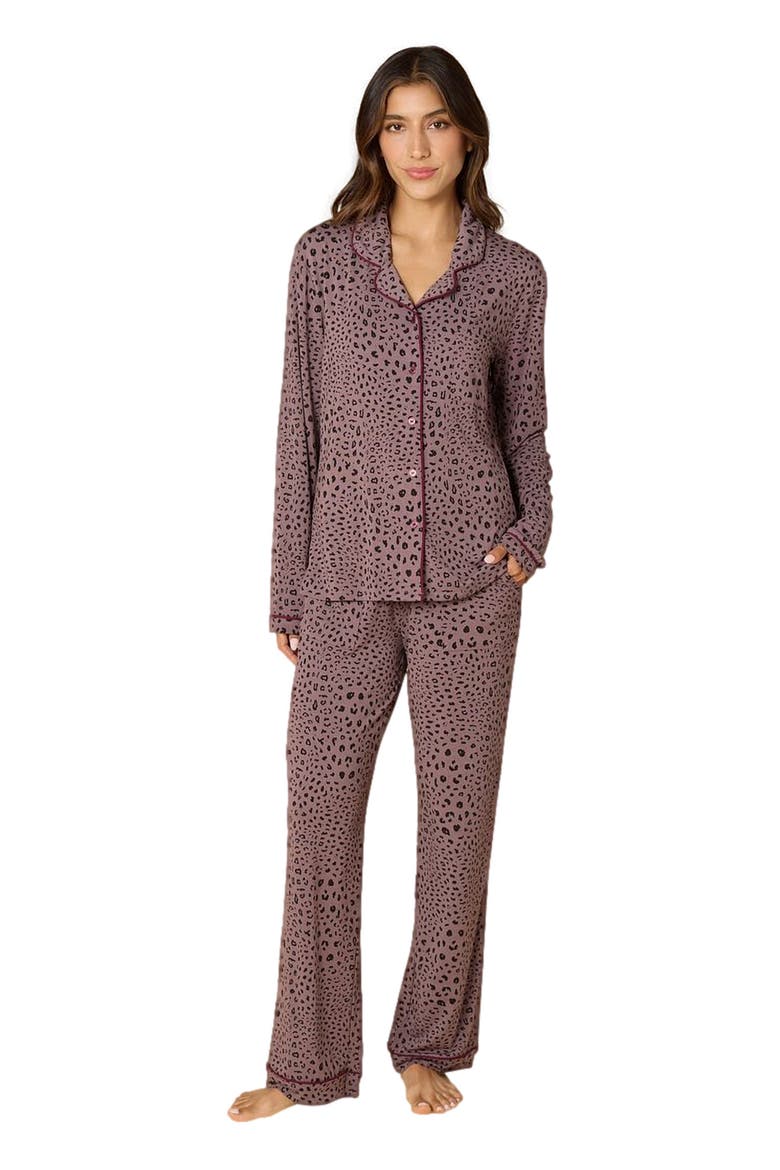 Aria  Slim Notch Collar PJ Set, Main, color, Wild Driftwood