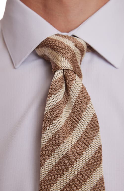 Paisley & Gray Stanley Stripe Knit Tie In Brown
