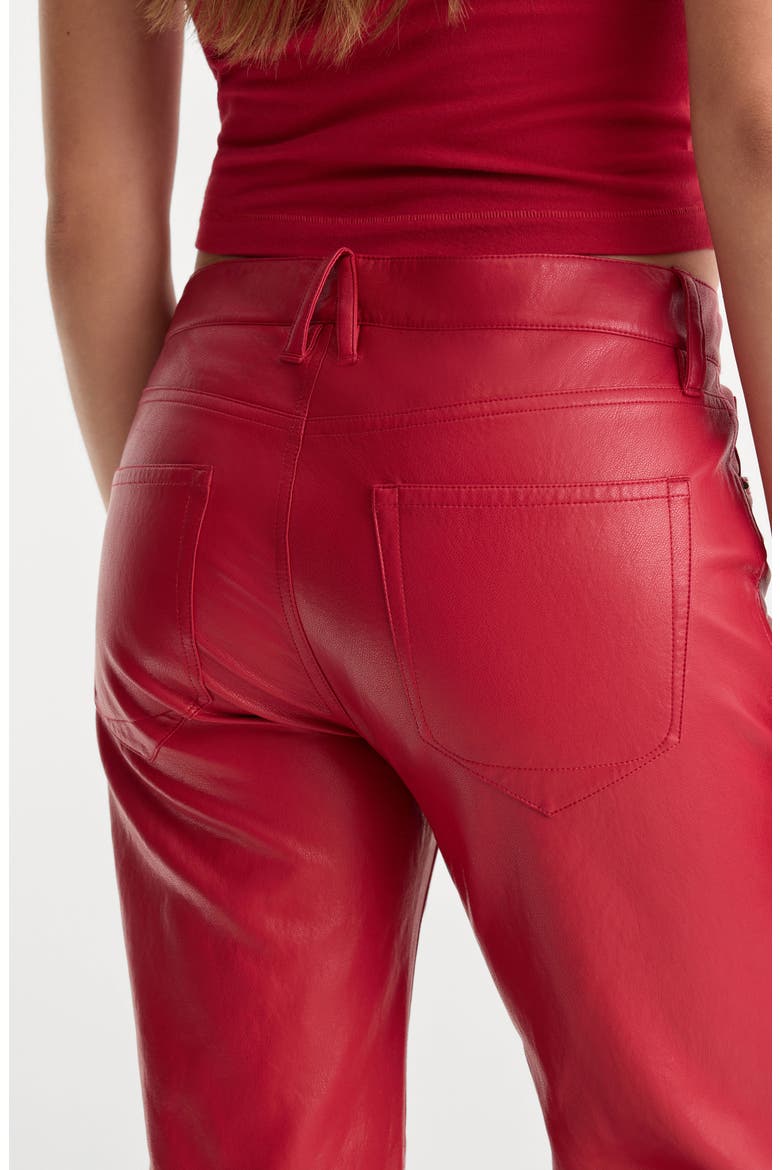 Better Than Leather Vintage Low Rise Flare Faux Leather Pants, Alternate, color, CARMINE