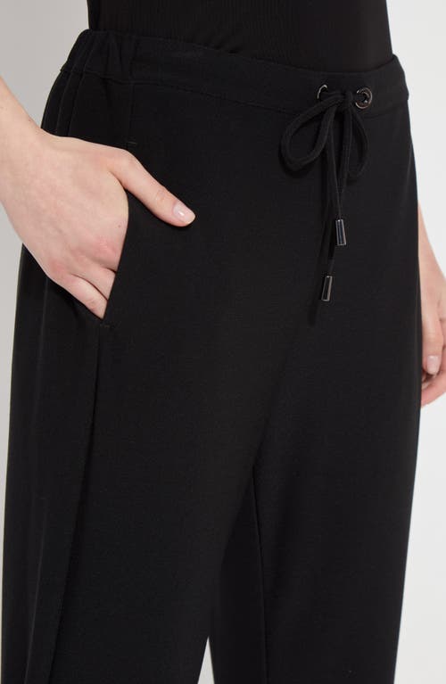 Lyssé Lysse Julia Cuffed Stretch Crepe Ankle Drawstring Pants In Black