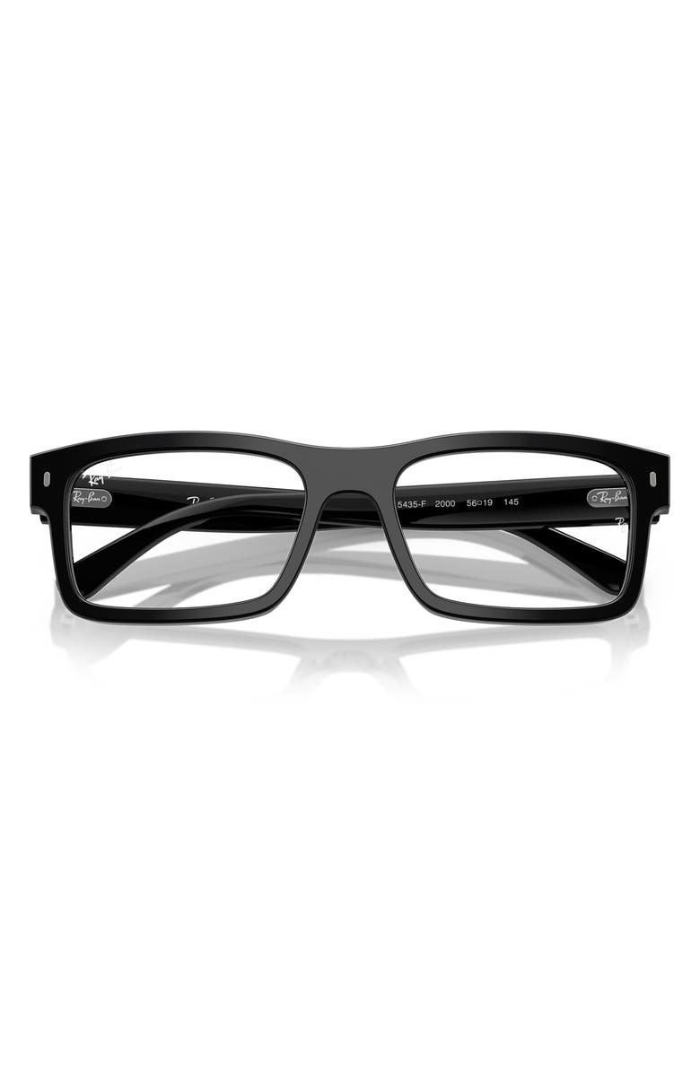 Ray-Ban 56mm Rectangular Optical Glasses, Alternate, color, Black