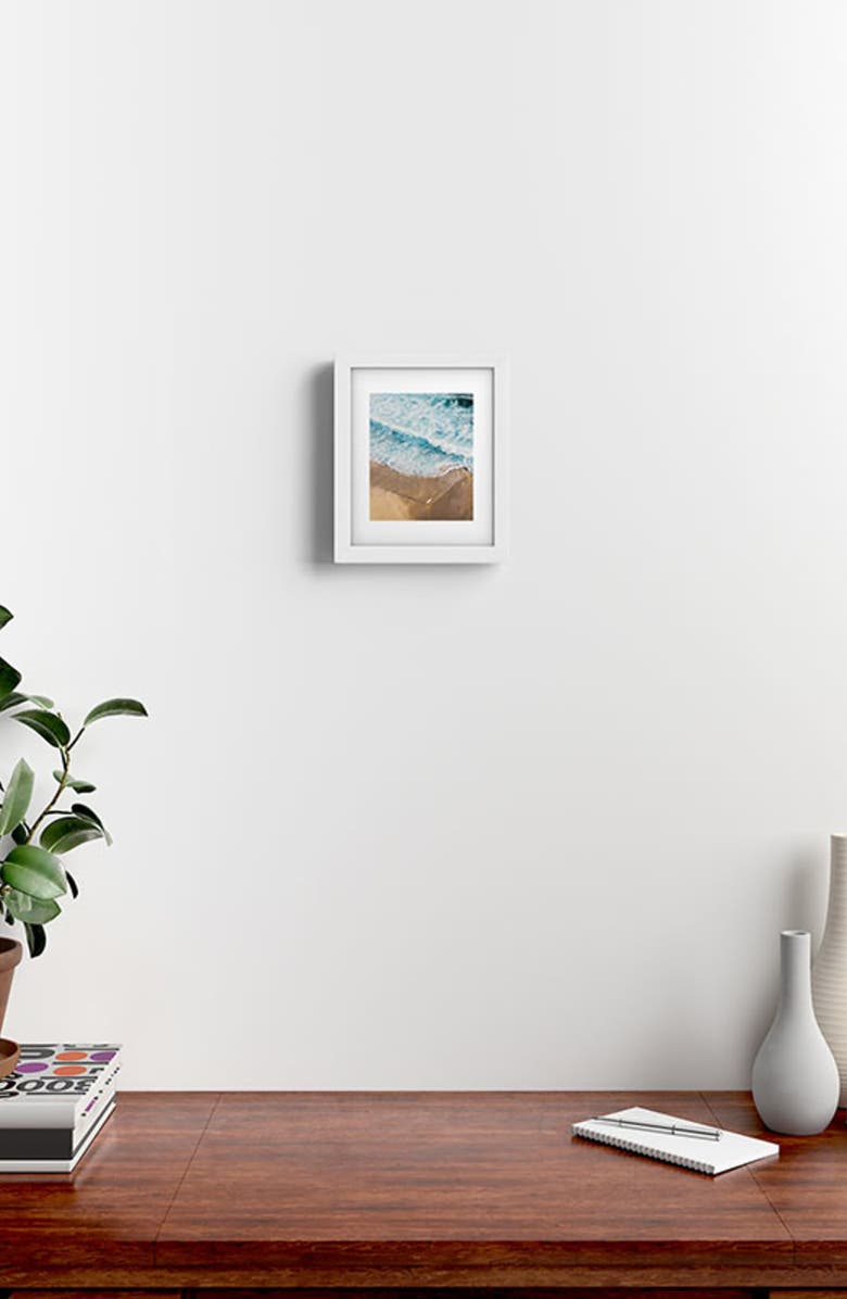 Deny Designs The Surfer & The Ocean Framed Wall Art, Alternate, color, Blue