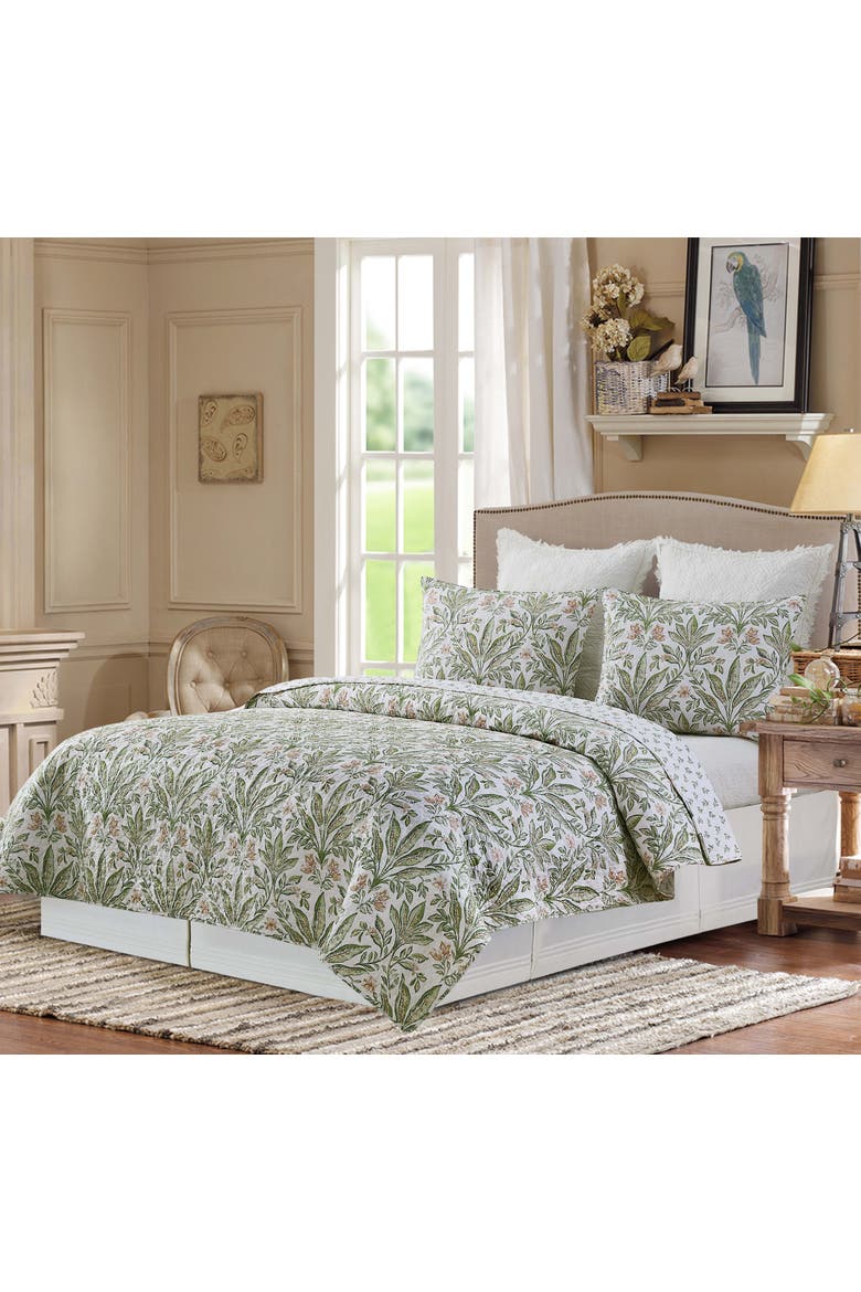 Lana Palms Quilt Bedding Collection, Alternate, color, Green