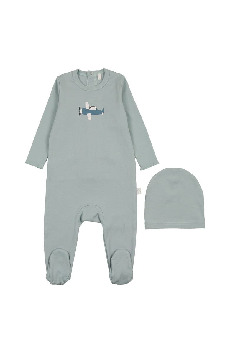 Pouf Airplane Footie, Main, color, Blue