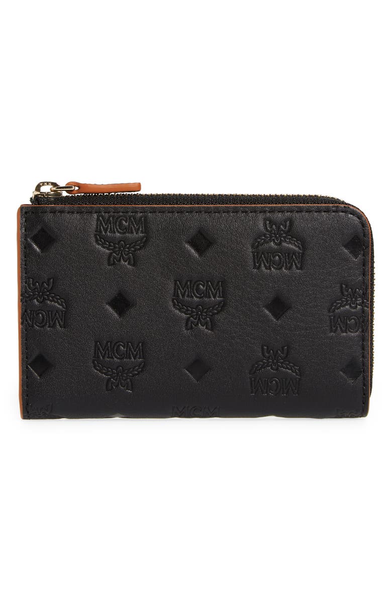 MCM Klara Monogram Zip Mini Wallet, Alternate, color, 