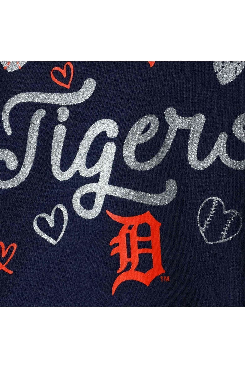 Girls Newborn & Infant Navy Detroit Tigers 3-Piece Home Plate Bodysuit Bib & Booties Set, Alternate, color, Navy