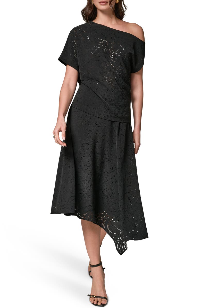 Donna Karan New York Laser Cut One-Shoulder Top, Alternate, color,