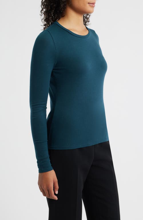 Eileen Fisher Stretch Organic Cotton Blend T-shirt In Blue