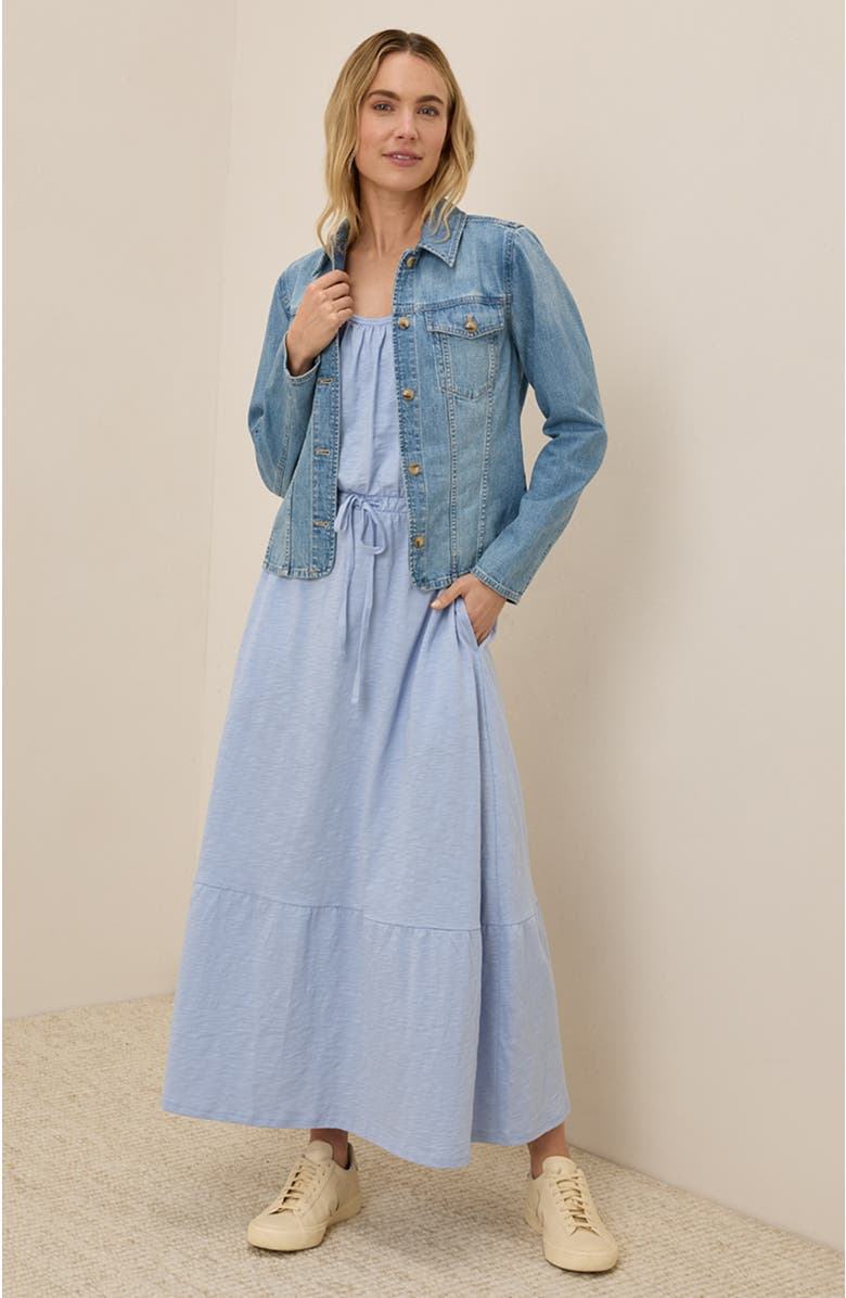 Pact Organic Cotton Relaxed Slub Tank Maxi Dress, Alternate, color, Cornflower Blue