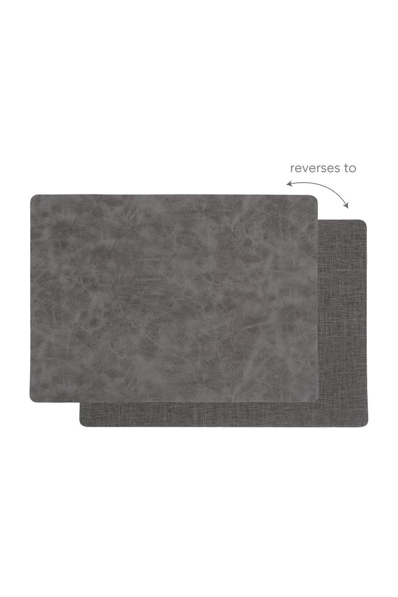 Santiago Rectangular Bio Based Vinyl Placemat, Alternate, color, Gray