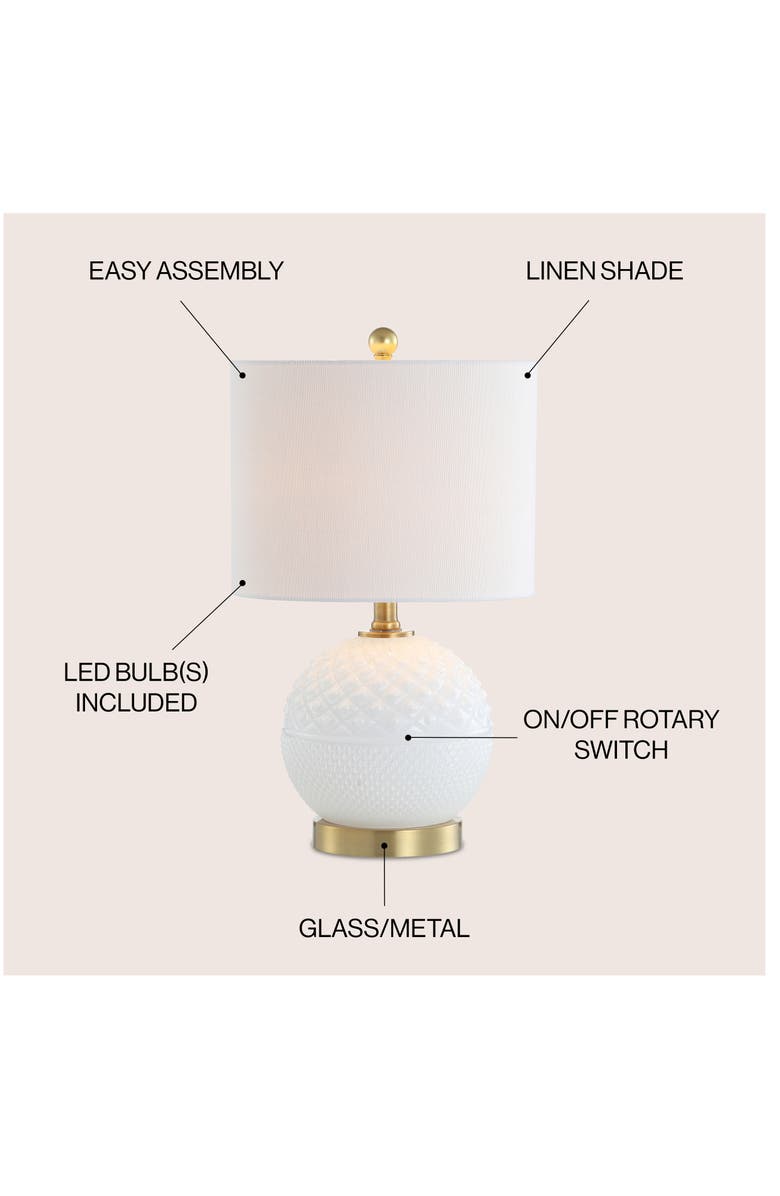 JONATHAN Y Julienne Glass/Metal LED Table Lamp, Alternate, color,