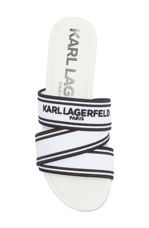 Karl Lagerfeld Paris Caitlyn Slide Sandal In White