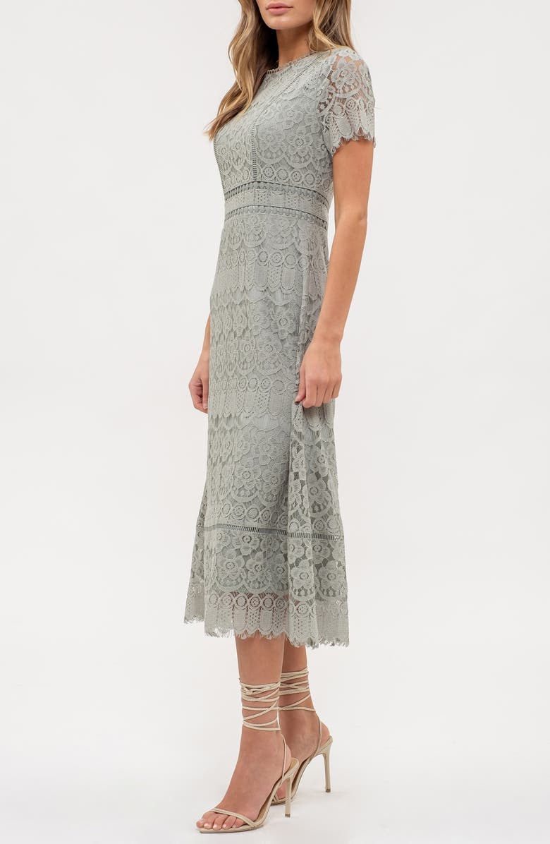 Scalloped Lace Midi Dress