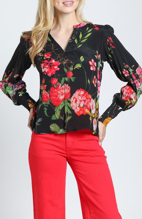 Floral Split Neck Top