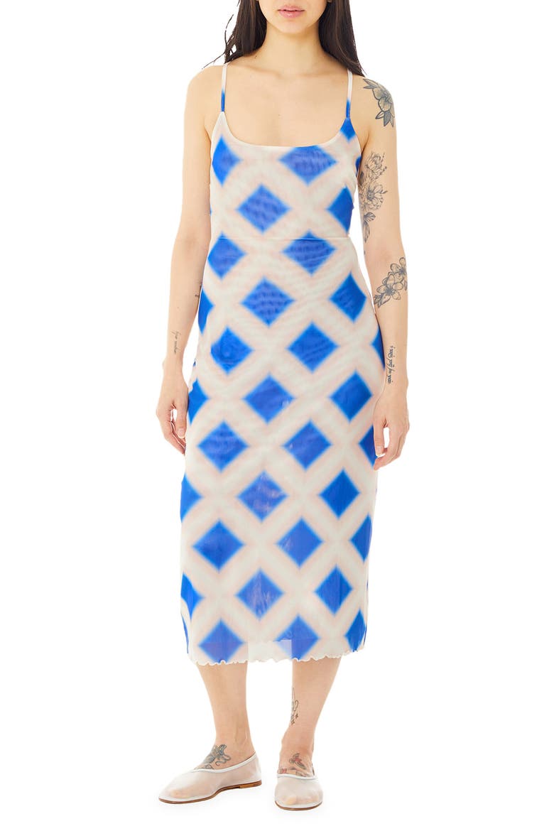 Kai Tie Back Stretch Mesh Dress, Main, color, NEPTUNE