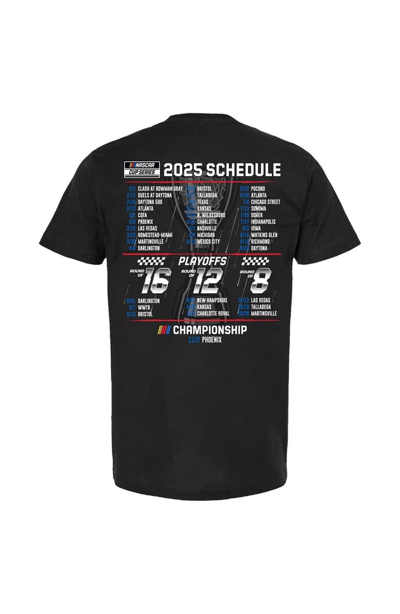 CHECKERED FLAG Men's Checkered Flag Sports Black Kyle Busch 2025 NASCAR Cup Series Schedule T-Shirt, Alternate, color, Black