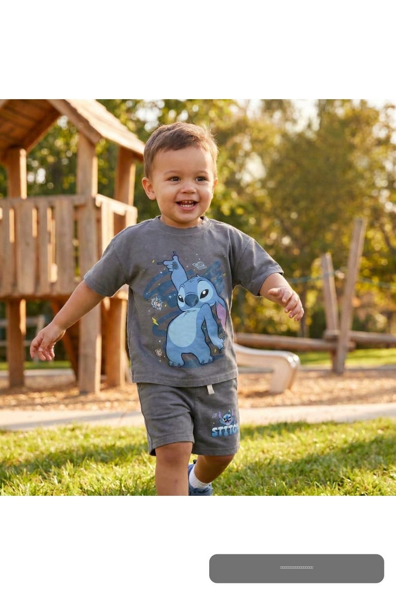 Lilo & Stitch 2-Piece Tee and Shorts Set, Alternate, color, Cool Gray Stitch