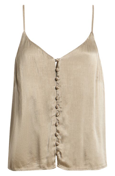 Button Front Satin Camisole