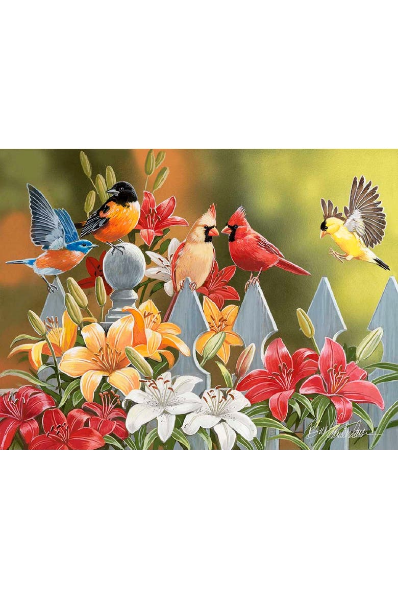 Birds on a Fence 300 piece Jigsaw Puzzle for Adults, Alternate, color, Multicolor