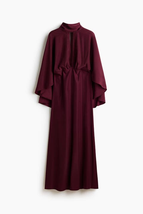 Cape-sleeved Kaftan Dress