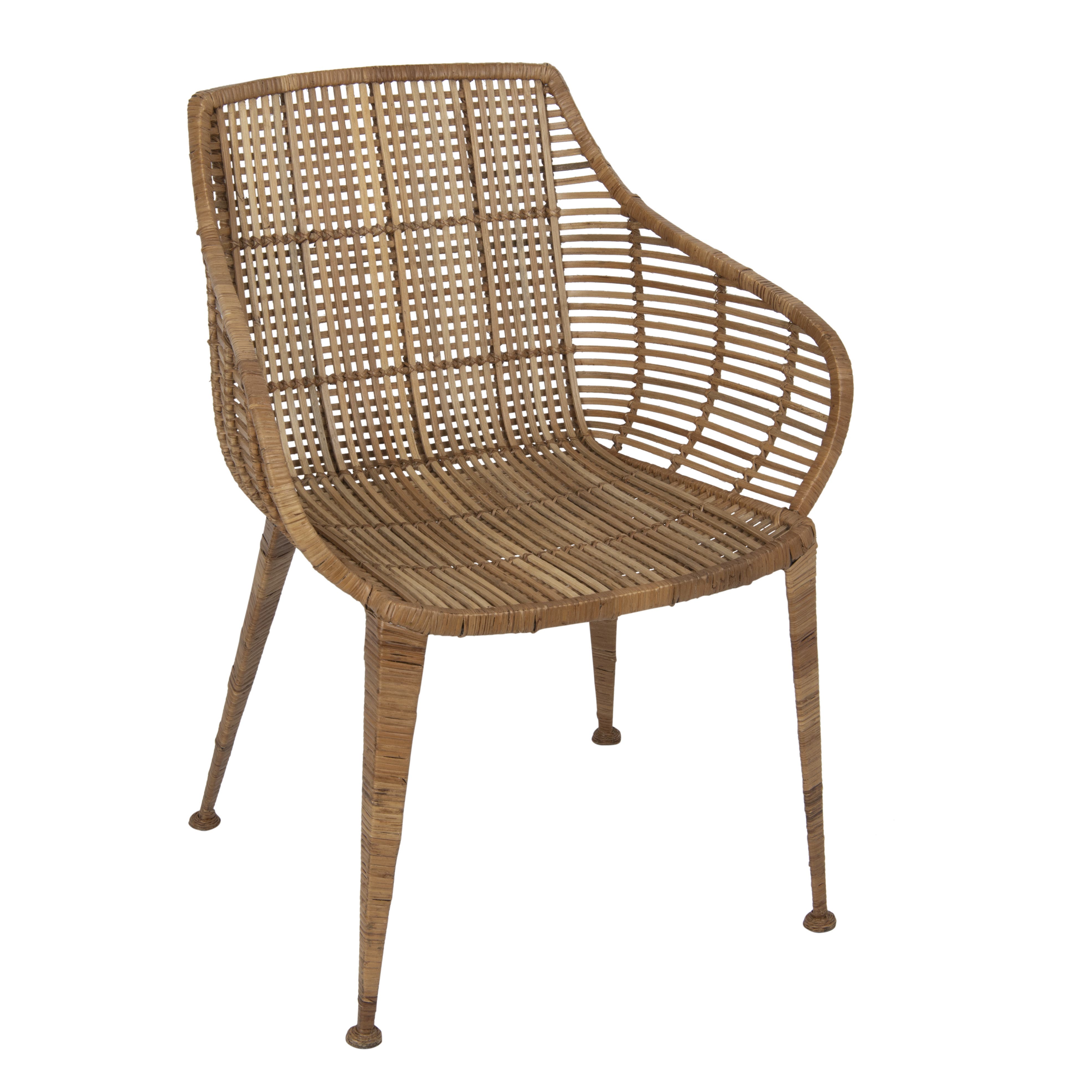 Storied Home Hand-woven Rattan and Metal Arm Chair, Natural | Nordstrom