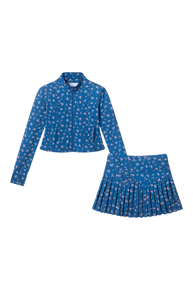 Kids' Floral Athletic Jacket & Skort Set, Main, color, NAVY FLORAL