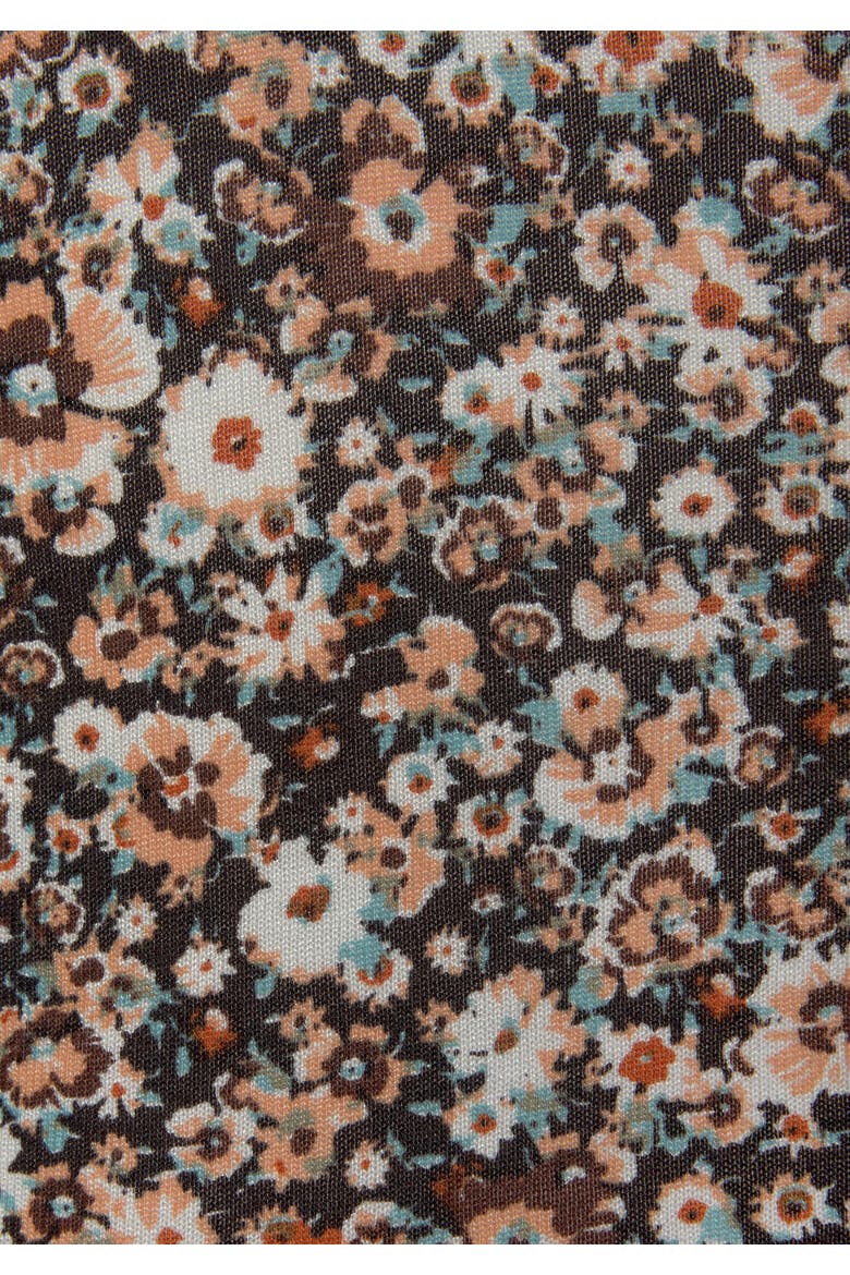 Floral Bow Detail Dress, Alternate, color, Brown Multi