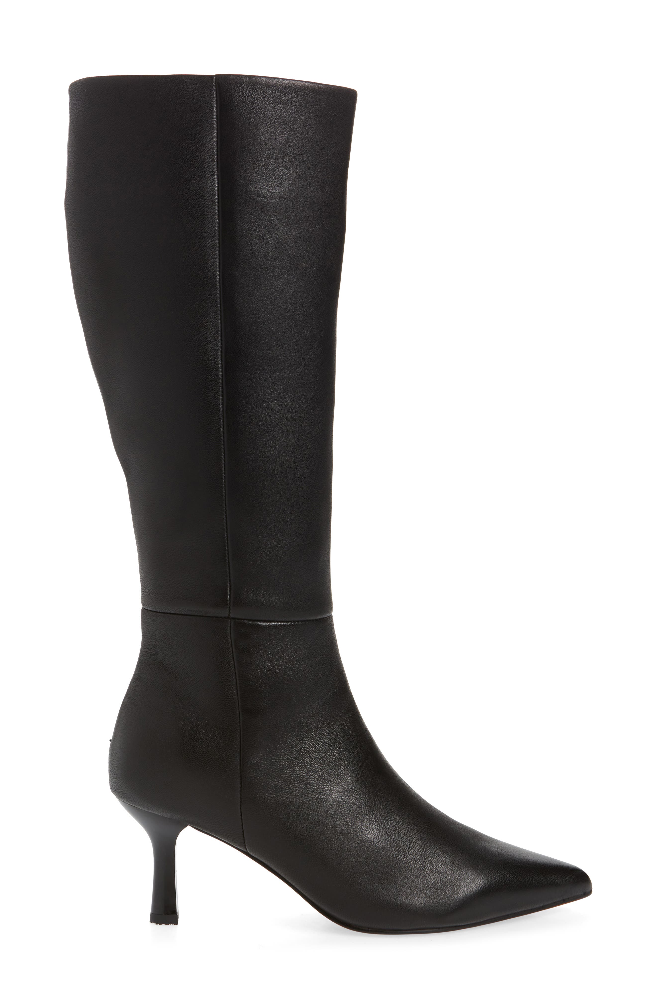 FRANKIE4 Allegra Pointed Toe Knee High Boot, Alternate, color, Black Fitted
