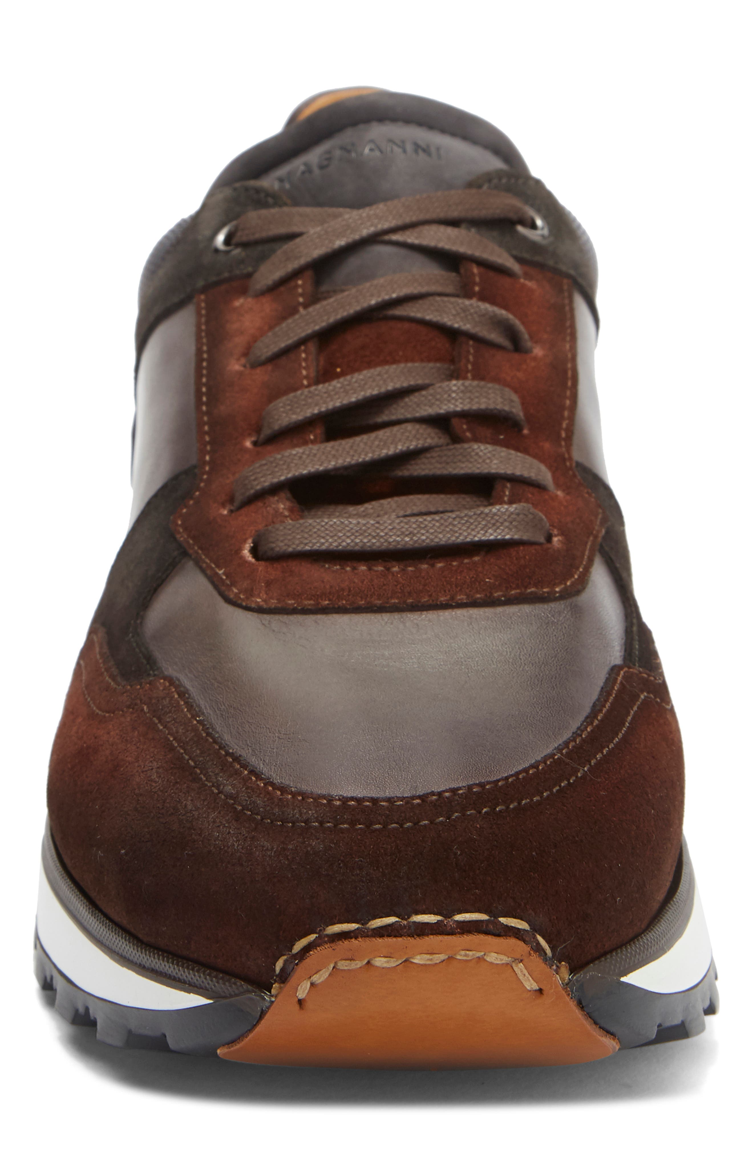 Magnanni Arco Sneaker, Alternate, color, Mid Brown