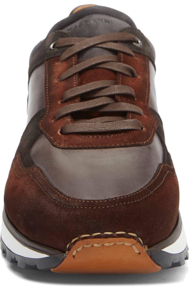 Magnanni Arco Sneaker, Alternate, color, Mid Brown
