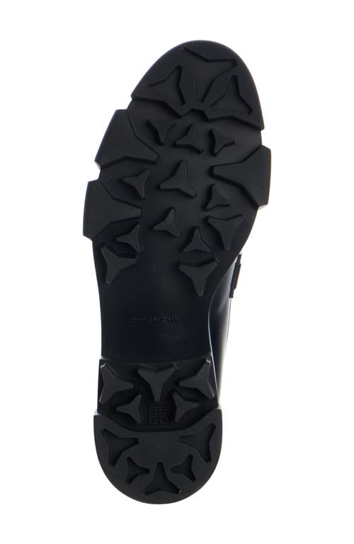 Givenchy Polished Black Bull Leather Loafers With Chunky Sole In Black