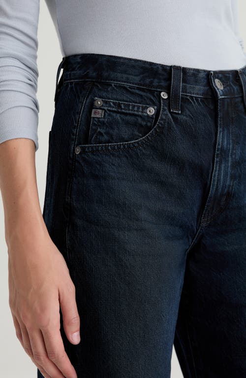 Ag Hattie High Waist Ankle Wide Barrel Leg Jeans In Black