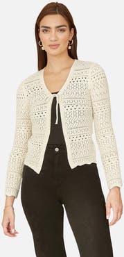 Yumi Crochet Tie Front Cardigan