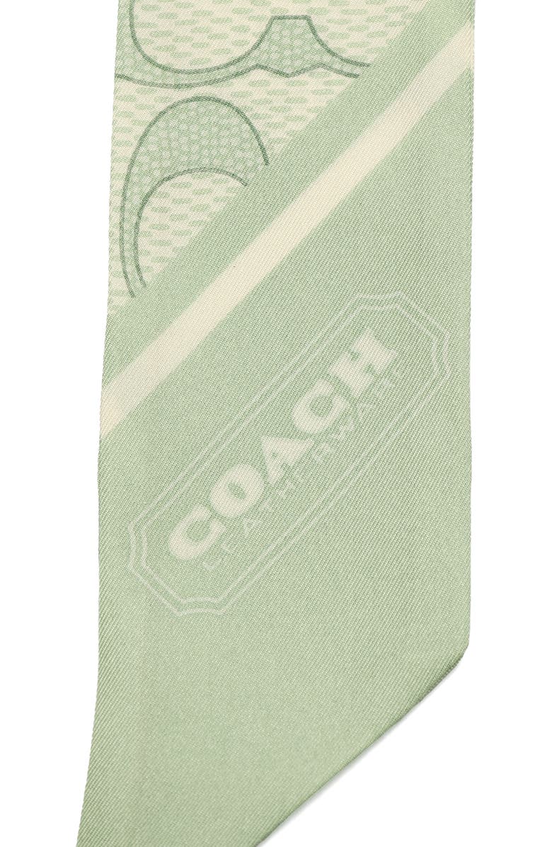 COACH Textured Signature Logo Silk Scarf, Alternate, color, Mint