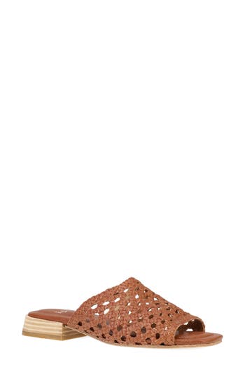 Eileen Fisher Folie Woven Leather Slide Sandals