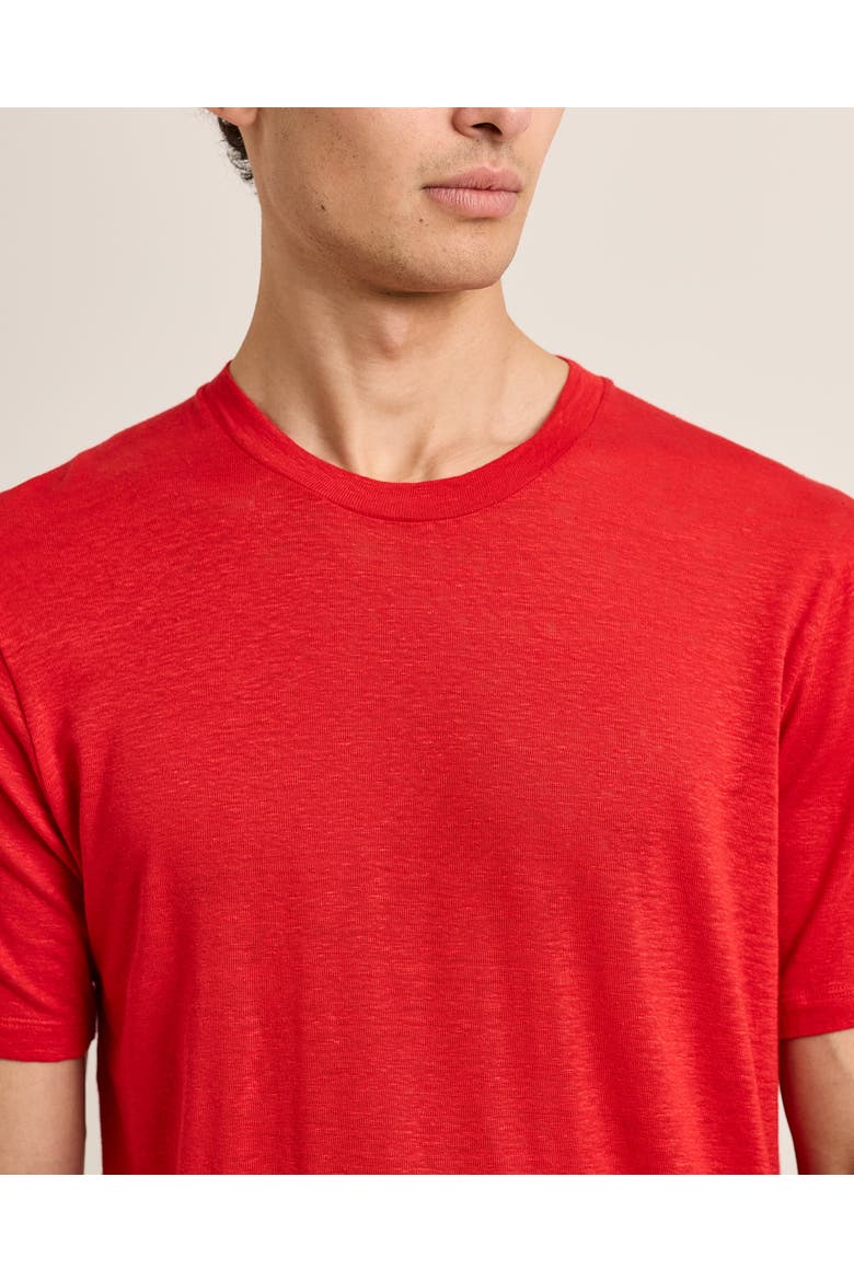 Ob Standard T Linen Tailored-Fit T-Shirt, Alternate, color, VERMILLION