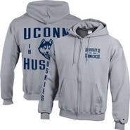 Champion Men's Champion Heather Gray UConn Huskies Varsity Powerblend Full-Zip Fleece Hoodie